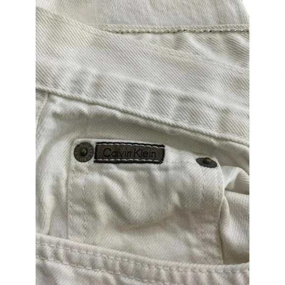 Calvin Klein Unite Women White Five Pocket Style Straight Leg Jean Size 13 - Picture 6 of 6
